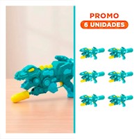 Pack6 Emisor de Agua Dinosaurio Verde para Diversion Familiar en Jardin y Patio